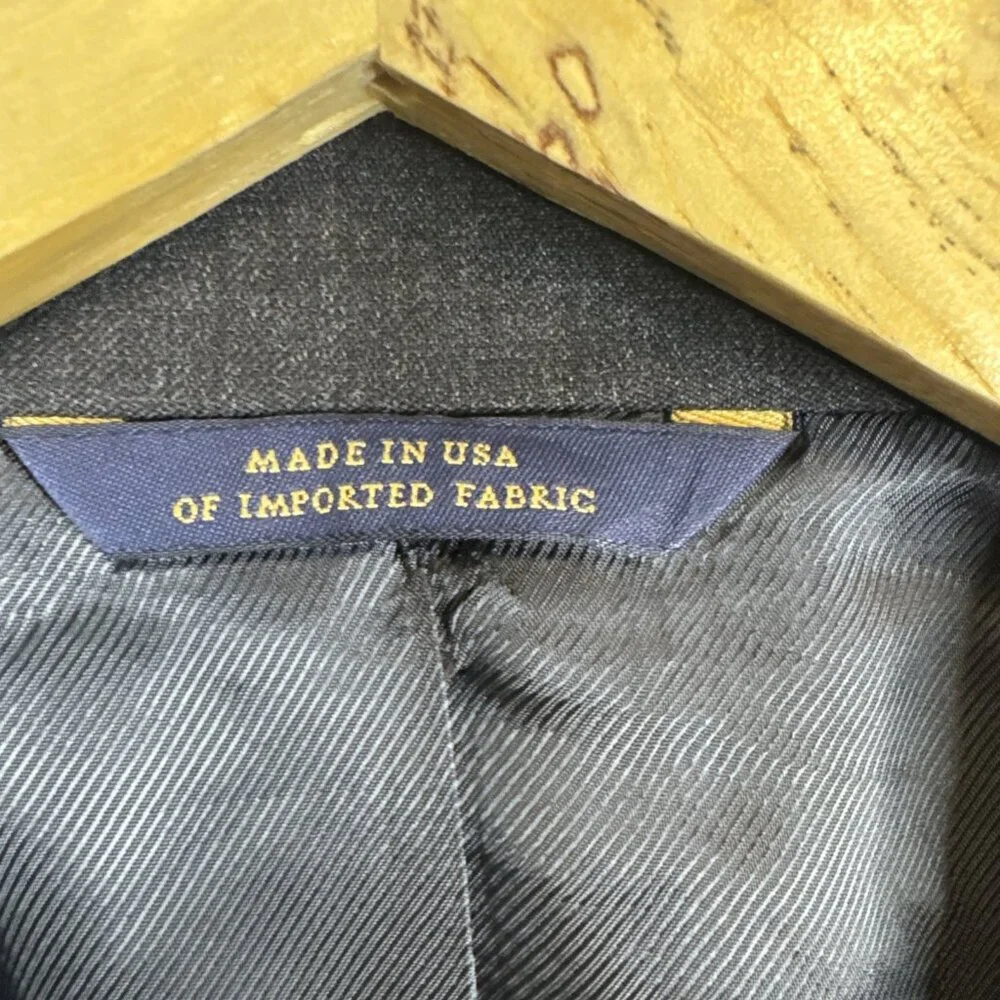 Brooks Brothers 1818‎ Fitzgerald Blazer 42XL Charcoal Wool USA Made